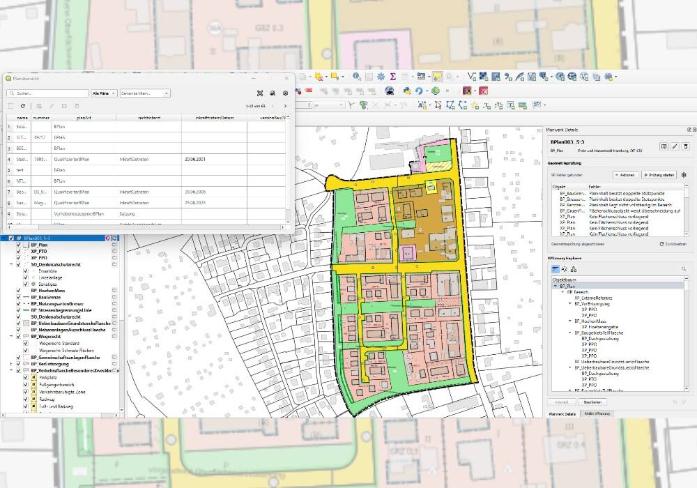 Planübersicht in SAGis XPlanung