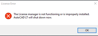 License manager not functioning