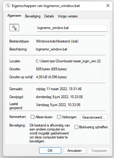 Opheffen blokkering