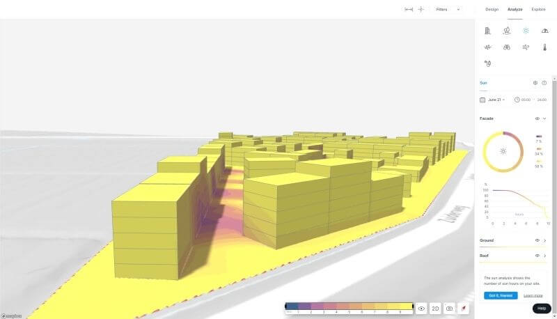 Analyse in Autodesk Spacemaker