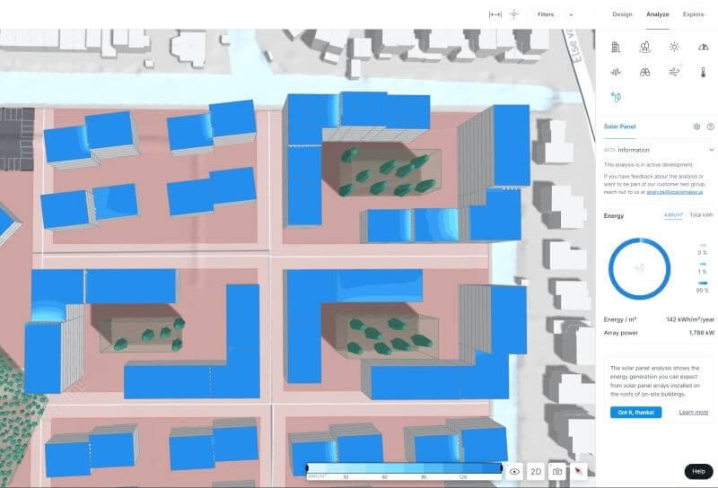 Autodesk Spacemaker | Zonnepanelenanalyse