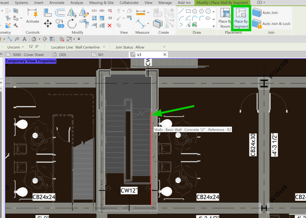 Create walls by room segment in Revit 2026 update