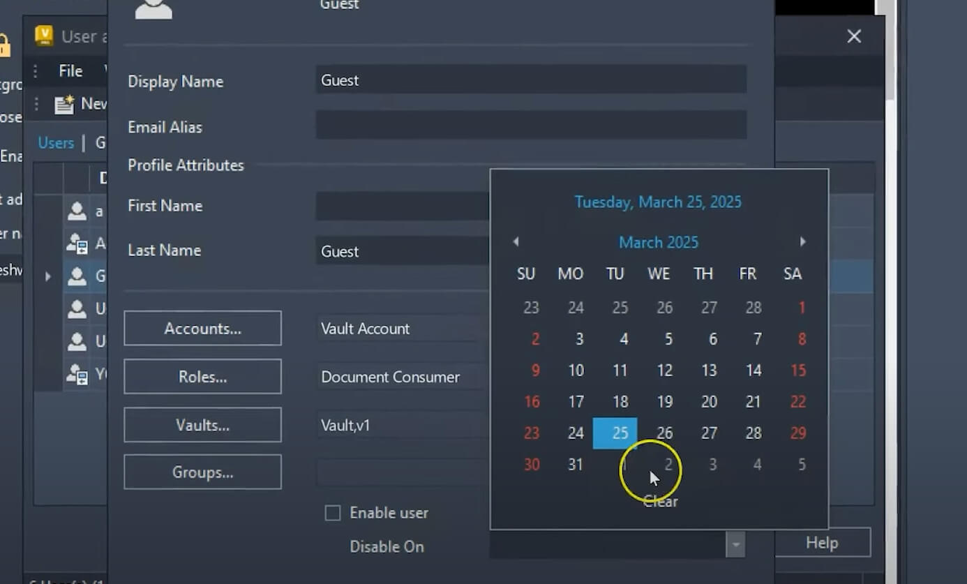 What's new Autodesk Vault 2026 automatisch uitschakelen accounts