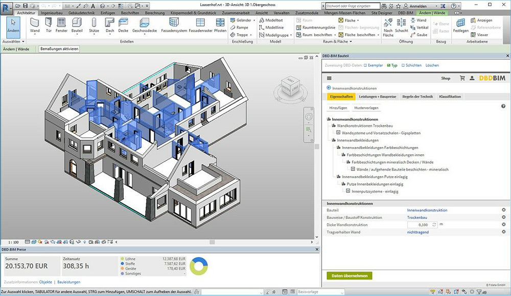 Baukostenermittlung mit DBD-BIM