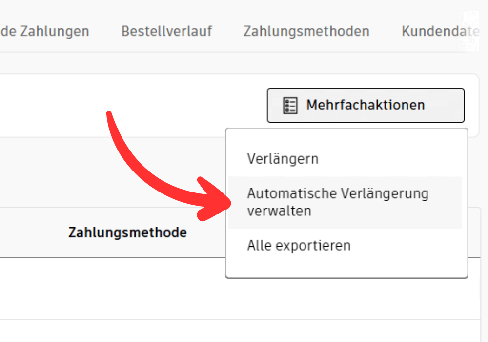 Klicken Sie auf Mehrfachaktionen, um viele Lizenzen mit wenigen Klicks zu bearbeiten