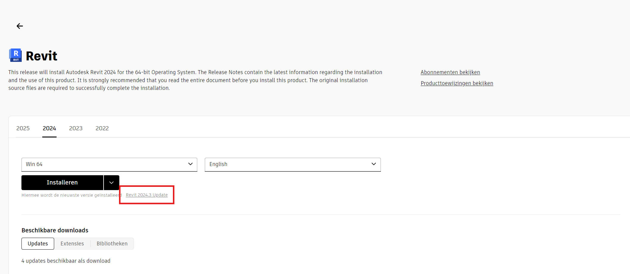 Foutmelding Revit 2024.3 | update
