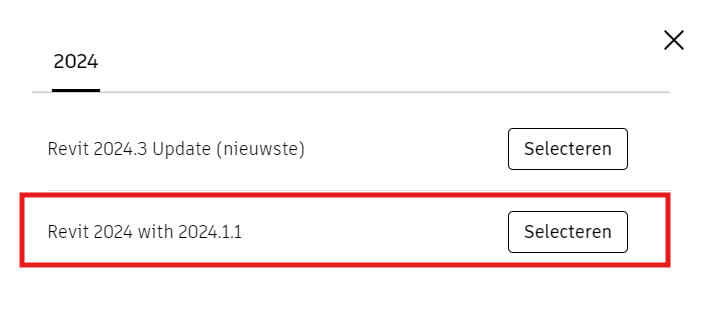 Foutmelding Revit 2024.3 | update opties